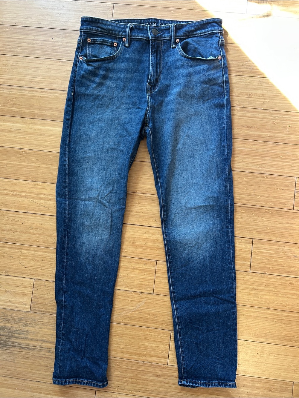 American Eagle Outfitters Dark Blue Slim-Straight Jeans